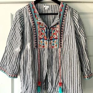 J. Jill linen tunic with embroidery